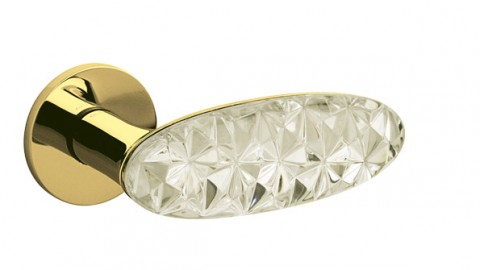 Klamka Crystal Diamond Olivari kolor Z6 superfinish złoty / szkło