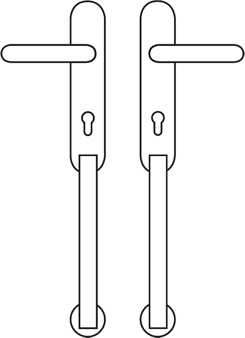 Klamka Ibis Linea Cali z uchwytami drzwiowymi 691EN